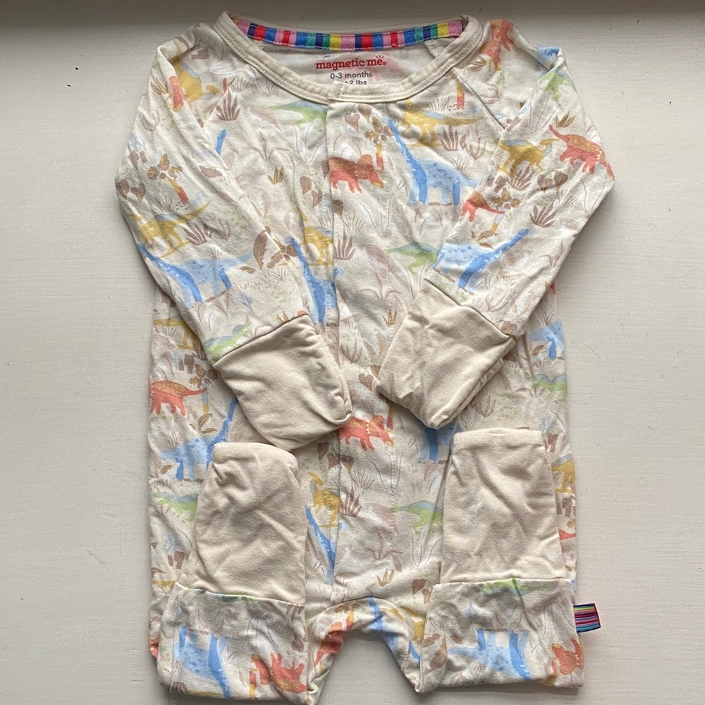 Magnetic Me Cream Dinosaur Baby footie